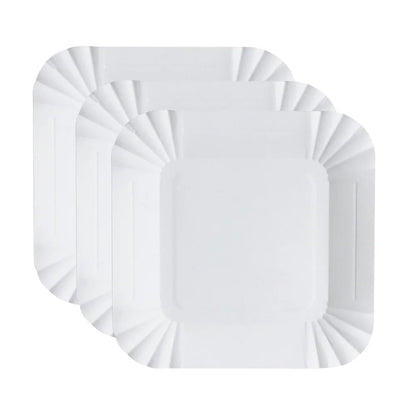 100Pcs Eco Friendly Square Paper Plates Disposable Lightweight
