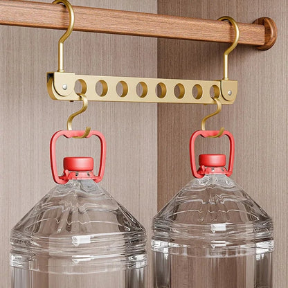 Foldable Rotatable Metal Hanger Storage Rack 6/8 Holes Organizer