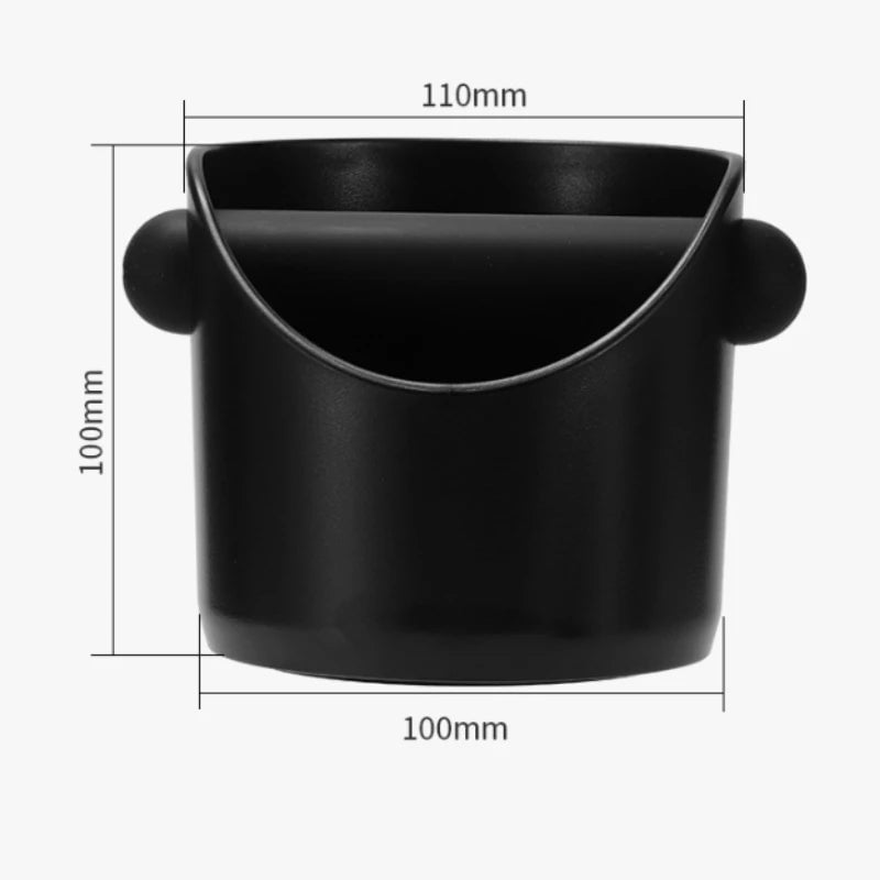 Mini Anti-Slip Coffee Knock Box - Shock-Absorbent Espresso Grounds Bin