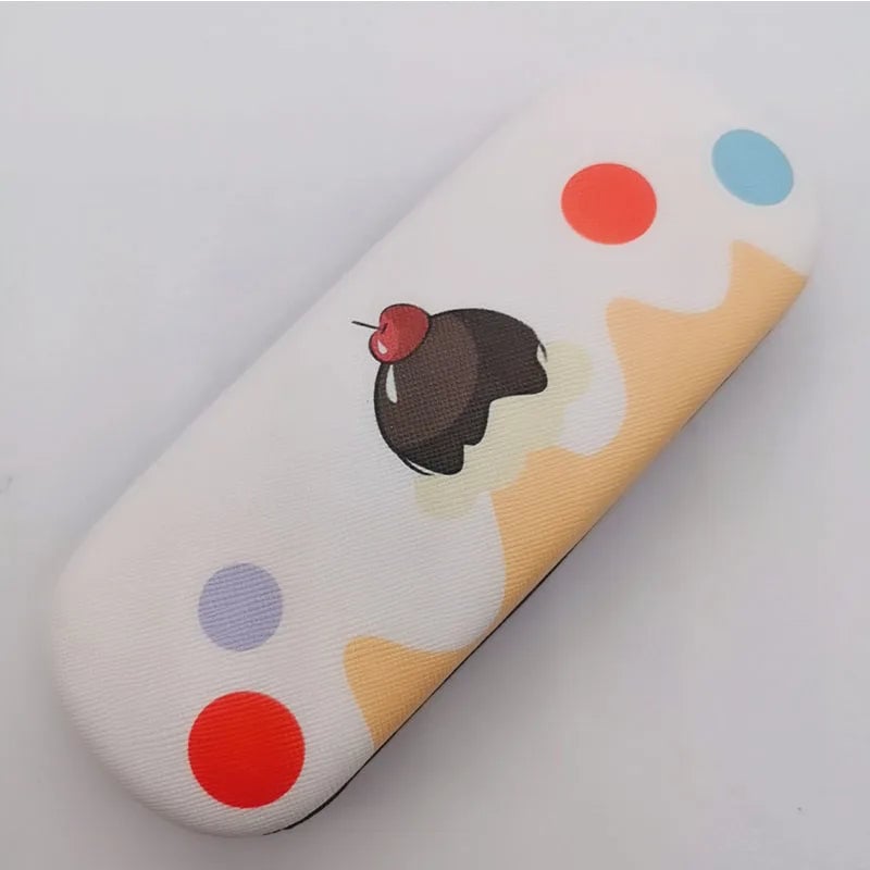 Hard Panda Kids Glasses Case with Cleaning Cloth - Portable Myopia