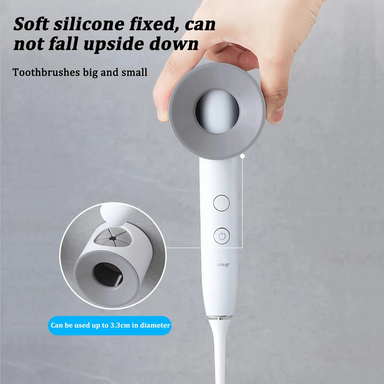 2pcs Wall Mount Electric Toothbrush Holder Self-Adhesive Bathroom