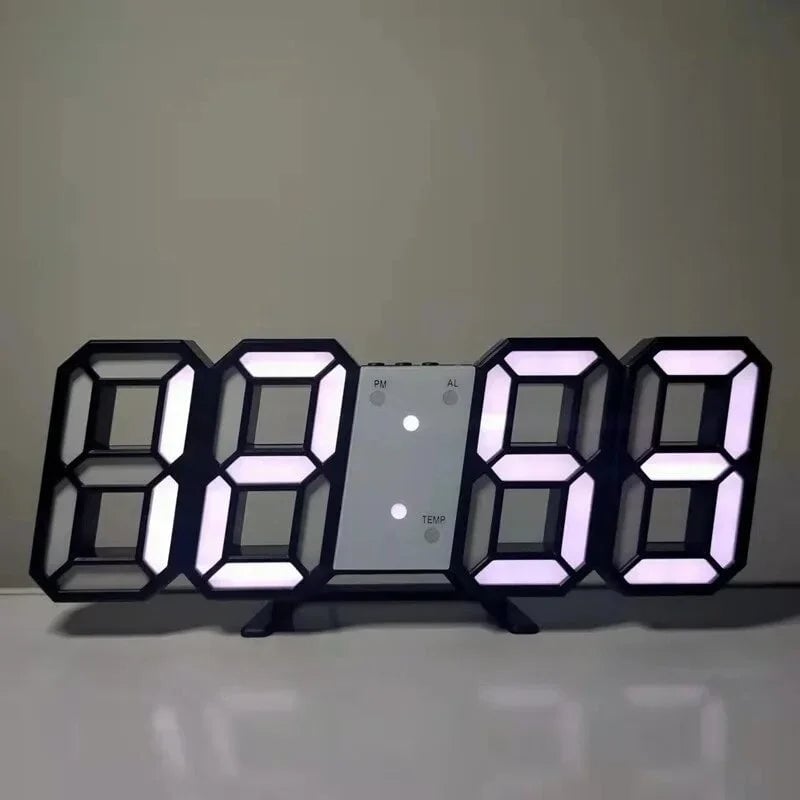 LED Digital Wall Clock with Alarm - Modern Electronic Table Display