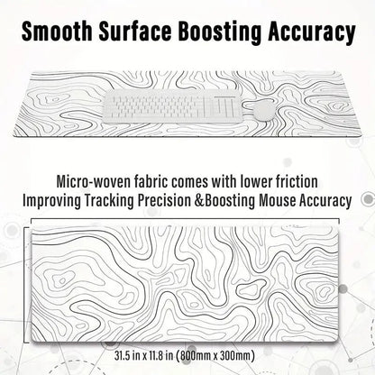 Large Gaming Mouse Pad - Extended Desk Mat with Stitched Edges