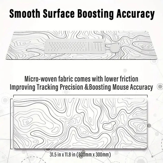 Large Gaming Mouse Pad - Extended Desk Mat with Stitched Edges