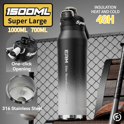 1.5L Stainless Steel Insulated Water Bottle Double Wall Vacuum