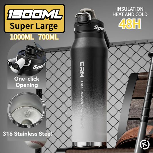 1.5L Stainless Steel Insulated Water Bottle Double Wall Vacuum