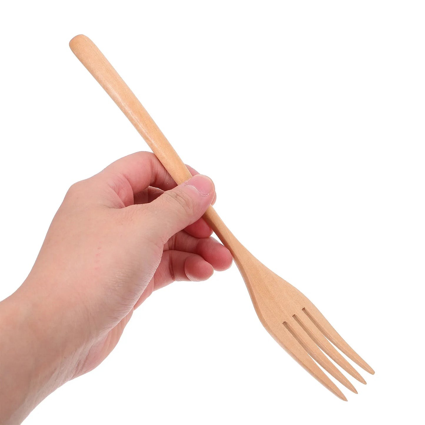 Long Handle Wooden Salad Fork - Kitchen Serving Utensil for Mixing