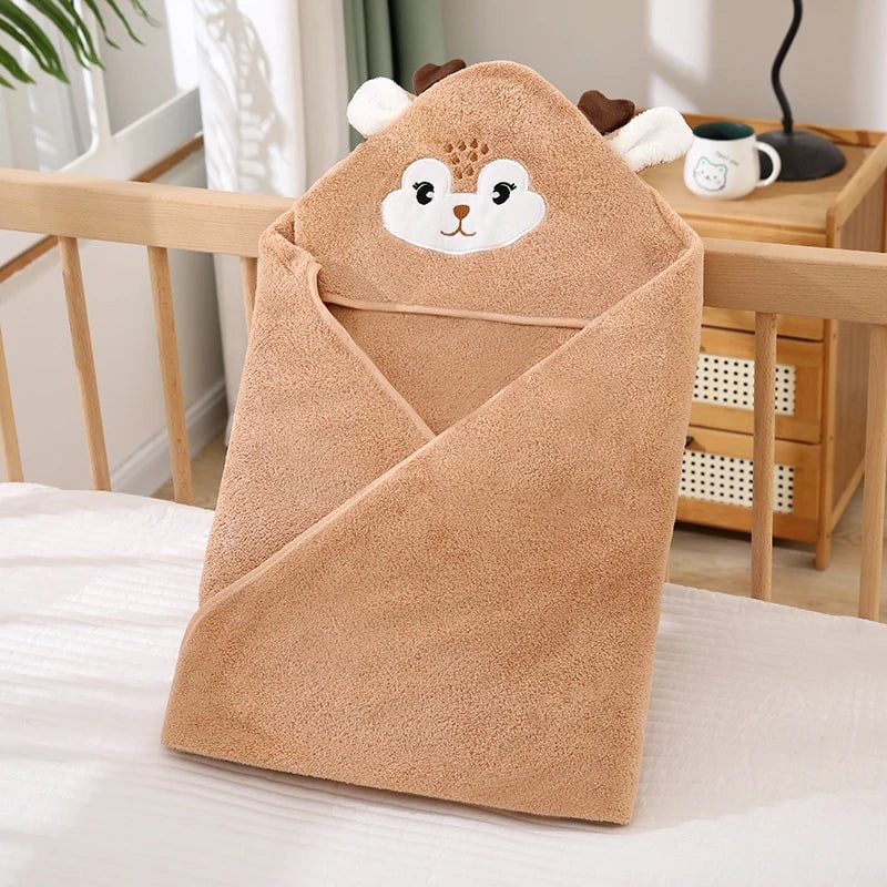 Baby Animal-Shaped Hooded Bathrobe - Quick-Dry Soft Bath Towel Wrap