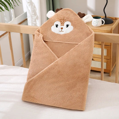 Baby Animal-Shaped Hooded Bathrobe - Quick-Dry Soft Bath Towel Wrap