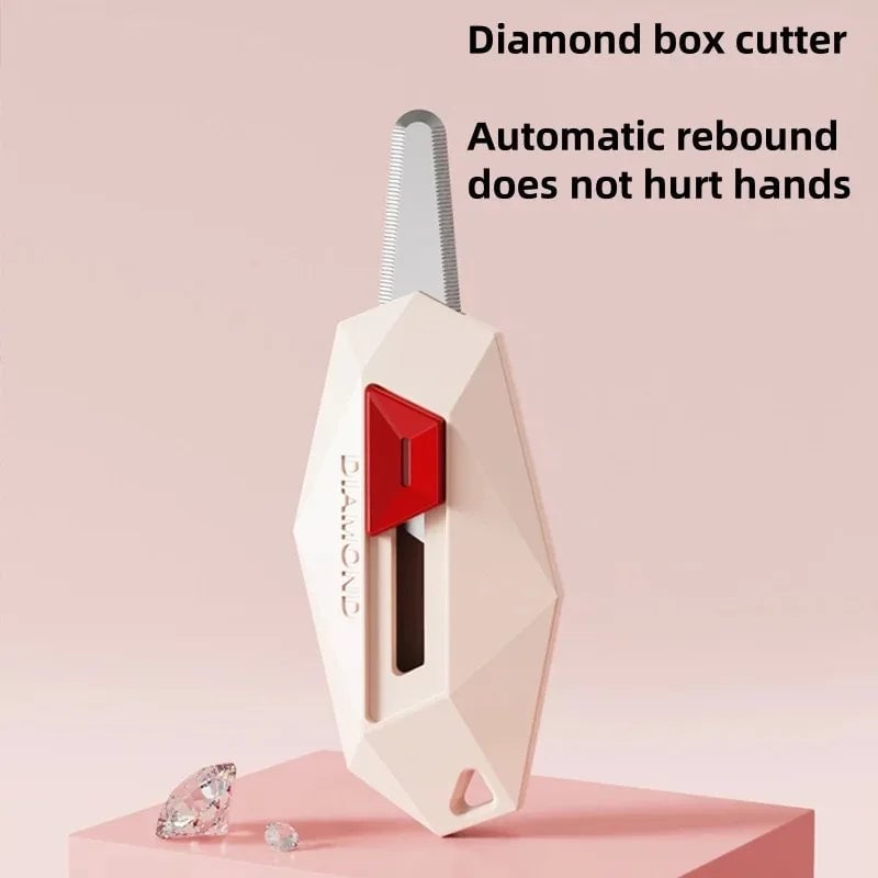 Magnetic Safety Box Cutter - Round Head Utility Knife Diamond Design