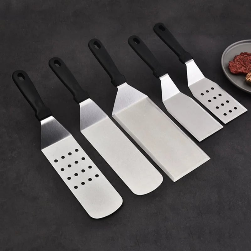 Stainless Steel Kitchen Scraper Spatula for BBQ Burgers & Cooking