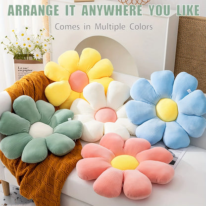 Sunflower Daisy Plush Cushion - Office Chair Mat & Floor Pillow