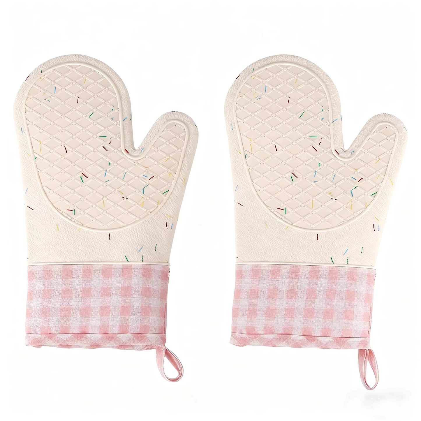 Heat Resistant Silicone Oven Gloves 600°F - 2 Piece Non-Slip Set