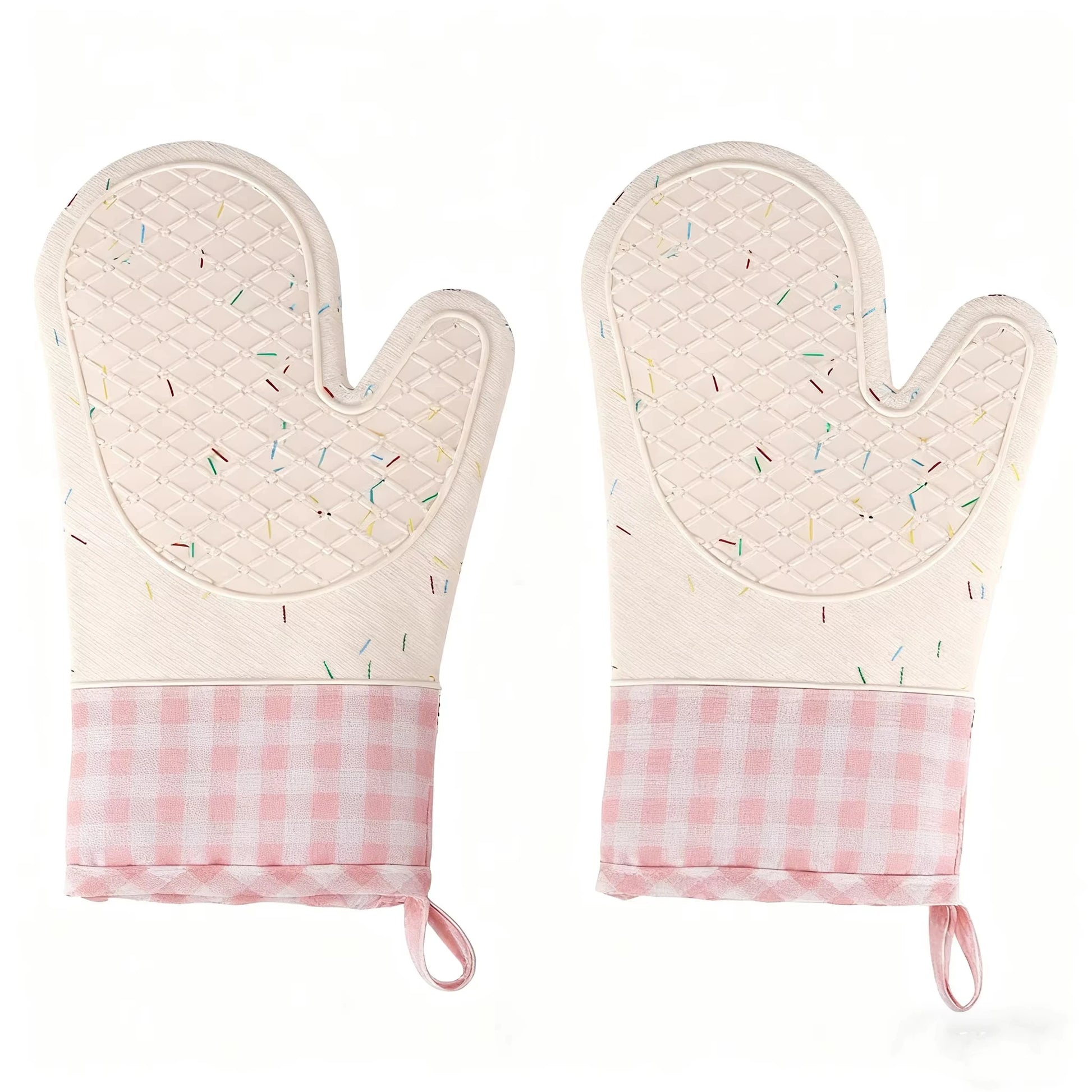 Heat Resistant Silicone Oven Gloves 600°F - 2 Piece Non-Slip Set