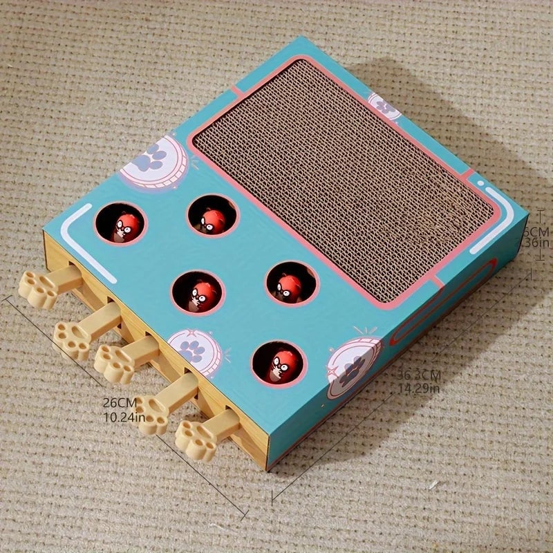 Pop-Up Interactive Cat Scratcher - Corrugated Cardboard Multi-Play Toy