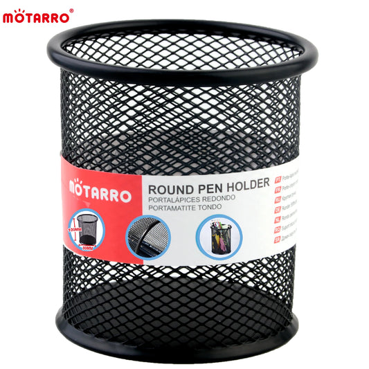 Metal Mesh Pencil Holder Square Round Desk Organizer Pen Cup Case