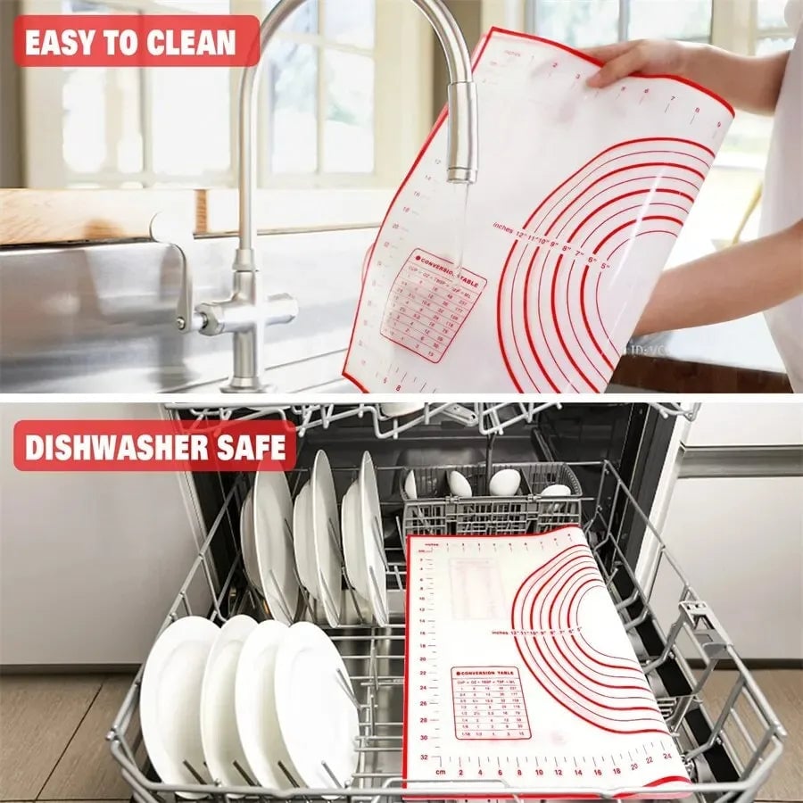 Silicone Non-Stick Baking Mat - Pizza Dough Kneading Pad Kitchen