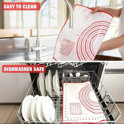 Silicone Non-Stick Baking Mat - Pizza Dough Kneading Pad Kitchen