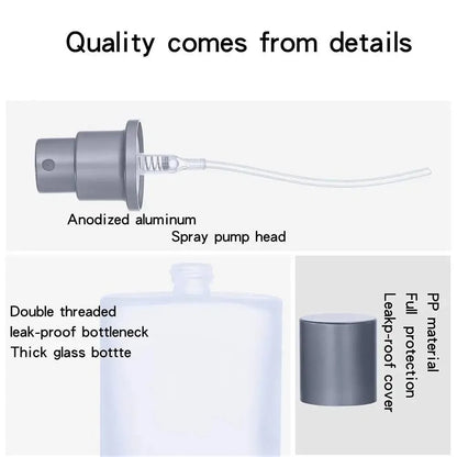 50ml 30ml Sandblasted Glass Perfume Bottle with Screw Top Spray