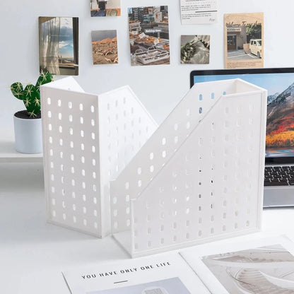Vertical File Storage Rack Desktop Book Organizer Filing Frame