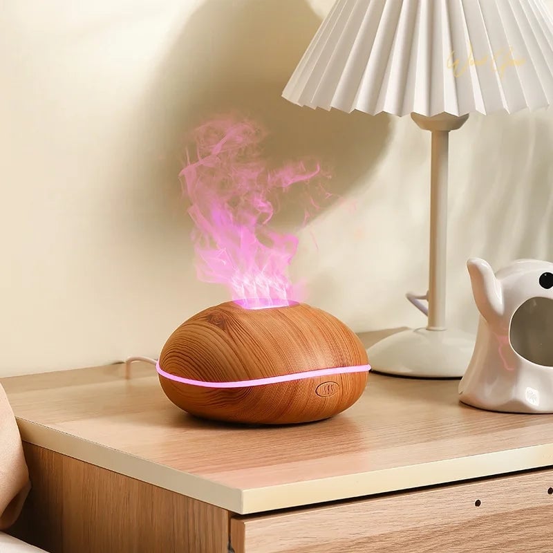 Flame Essential Oil Diffuser with Colorful LED Lights & Aromatherapy