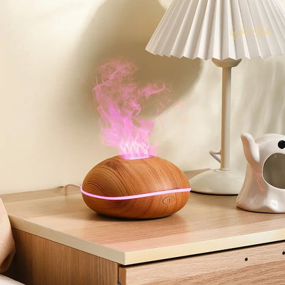 Flame Essential Oil Diffuser with Colorful LED Lights & Aromatherapy