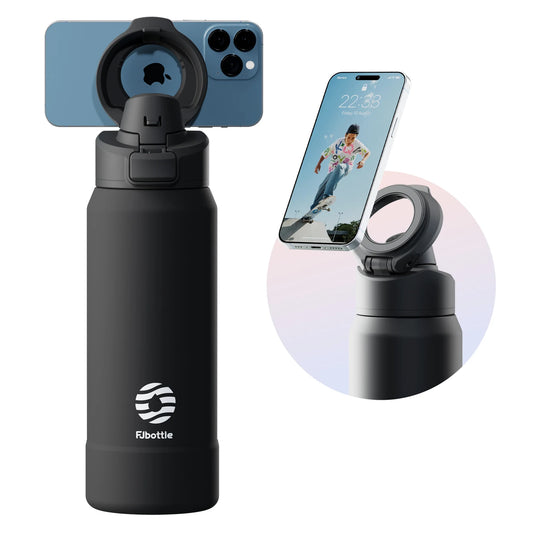 Magnetic Phone Holder Thermos Bottle - Stainless Steel Insulated