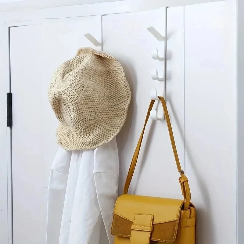 Over Door Clothes Hanger Rack - Plastic Bedroom Storage Hook Organizer