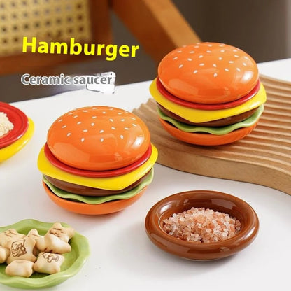 6-Layer Stackable Hamburger Plate Set PP Dinner Plates Sauce Container
