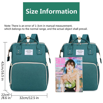 3-in-1 Folding Baby Crib Diaper Bag - Portable Travel Bassinet