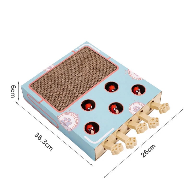 Pop-Up Interactive Cat Scratcher - Corrugated Cardboard Multi-Play Toy