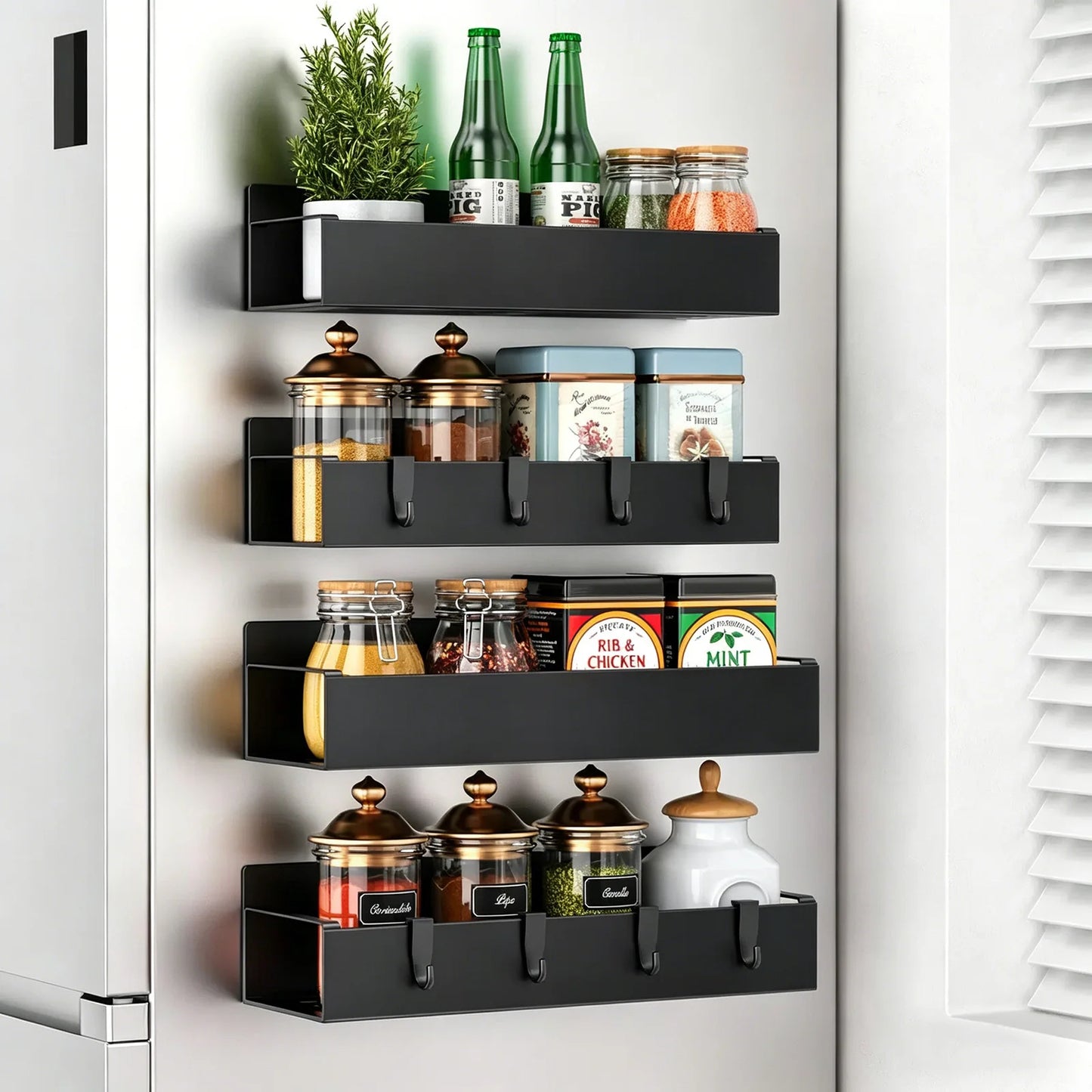 Magnetic Side Storage Rack for Refrigerator & Washing Machine