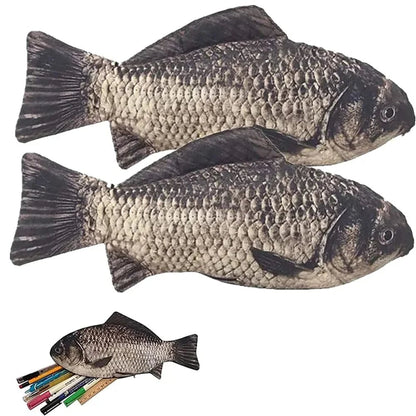 Fish Shaped Pencil Case - Novelty Pen Bag & Coin Purse Office Supply