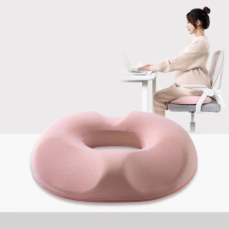 Memory Foam Tailbone Cushion - Hemorrhoid Relief Seat Pad