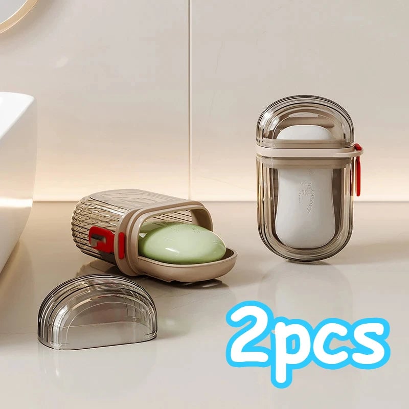 Portable Travel Soap Box Sealed Drainable Lid Business Trip Case