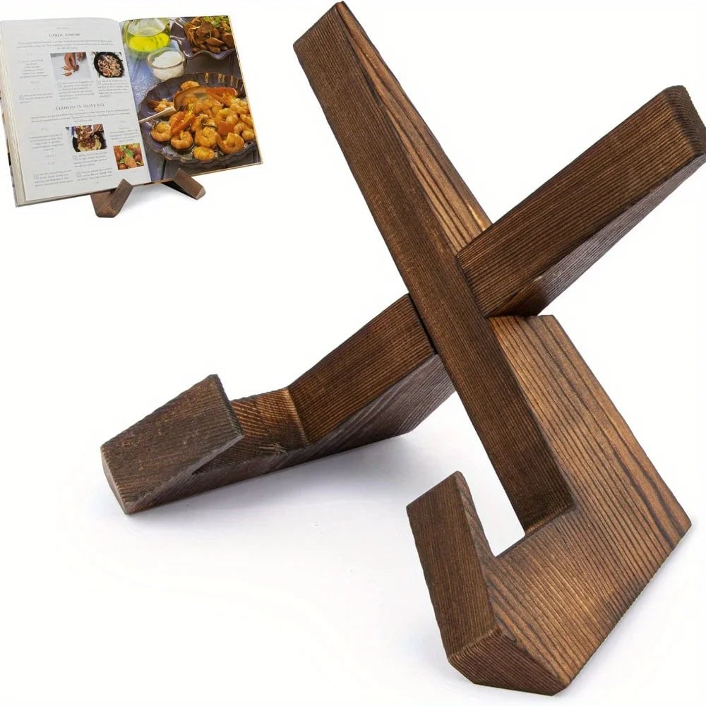 Wooden Multi-Purpose Display Stand - Recipe Book iPad Tablet Holder