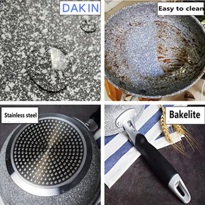 Non-Stick Stone Coating Frying Pan Set 20-28cm Induction Gas Compatible