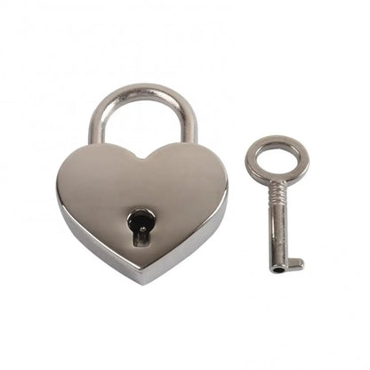 Heart Shape Mini Padlock Luggage Lock with Key - Vintage Style