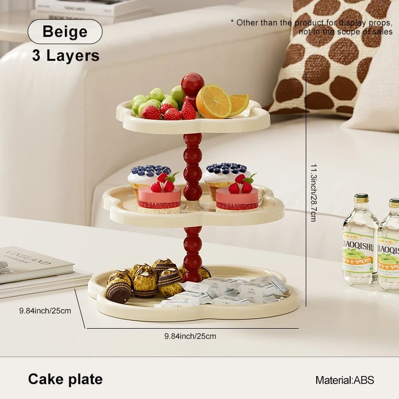 Multi-Tier French Style Fruit Cake Stand - Elegant Afternoon Tea Tray