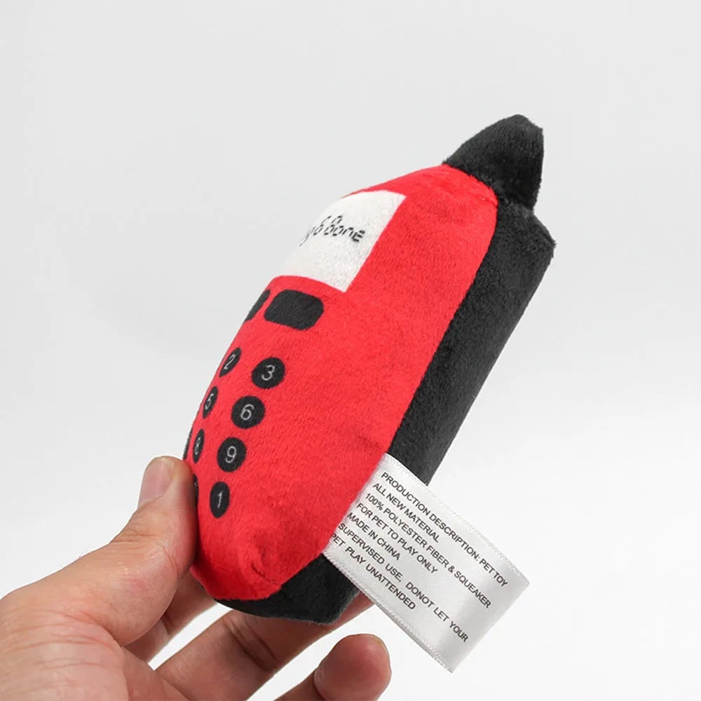 Phone Shaped Squeaky Pet Toys - Durable Interactive Training Chew