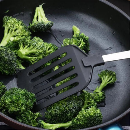 Stainless Steel Turner Spatula with Nylon Handle - Fish Egg Frying