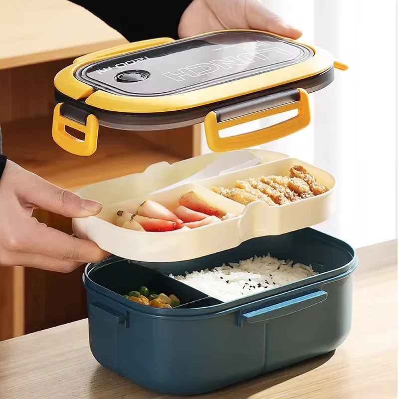 Portable Lunch Box Set - Single/Double Layer Food Container with Utensils