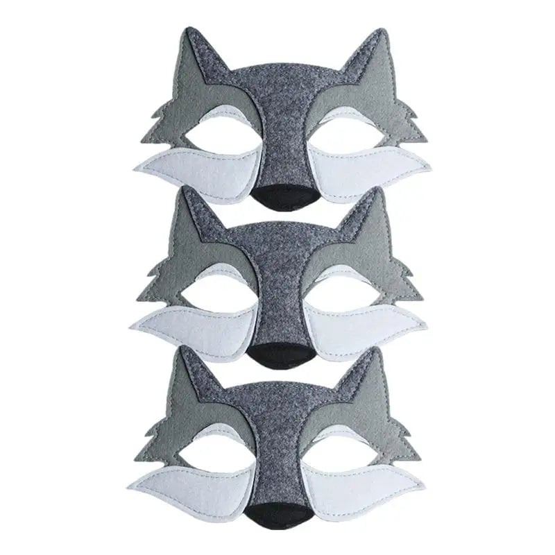 Kids Wolf Eye Half Face Masks 3-Pack Cosplay Costume Party Props