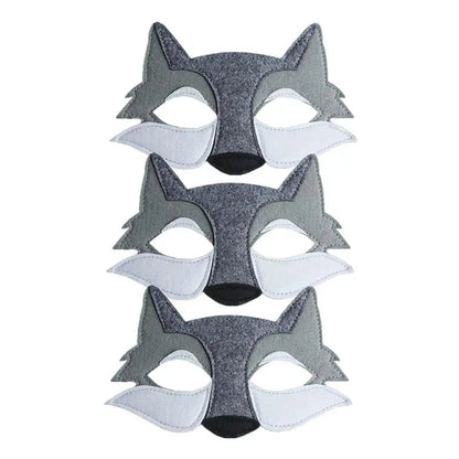 Kids Wolf Eye Half Face Masks 3-Pack Cosplay Costume Party Props