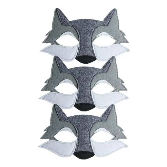 Kids Wolf Eye Half Face Masks 3-Pack Cosplay Costume Party Props