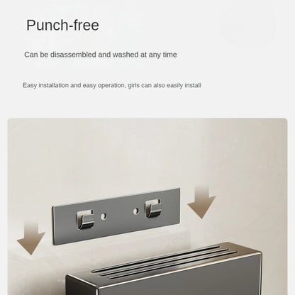 Non-Perforation Wall Mount Kitchen Knife Storage Box Organizer Rack