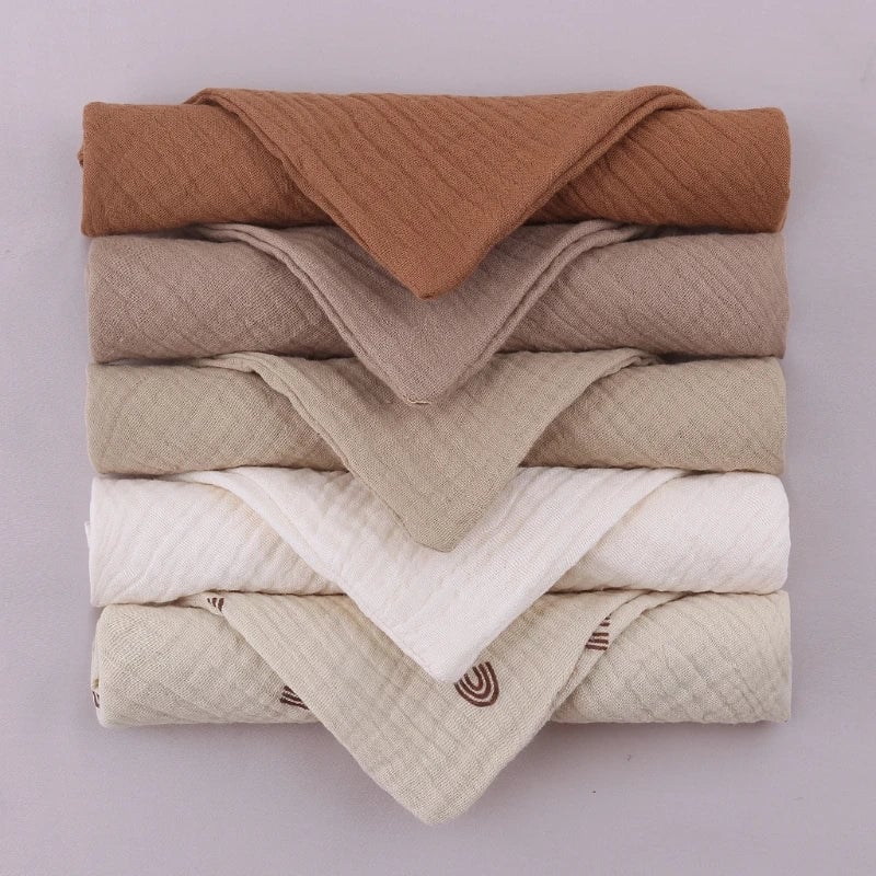 5PCS Soft Cotton Gauze Baby Towels - Absorbent Face Washcloths