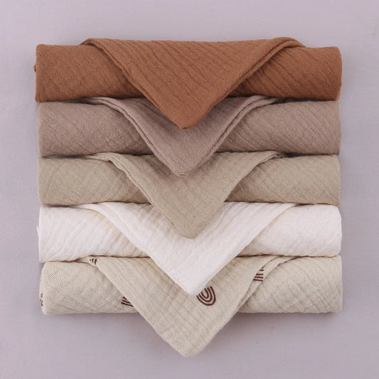 5PCS Soft Cotton Gauze Baby Towels - Absorbent Face Washcloths