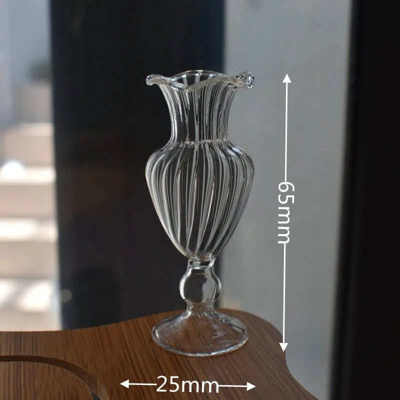 Miniature Glass Vase - Dollhouse Fairy Garden Hydroponic Decor