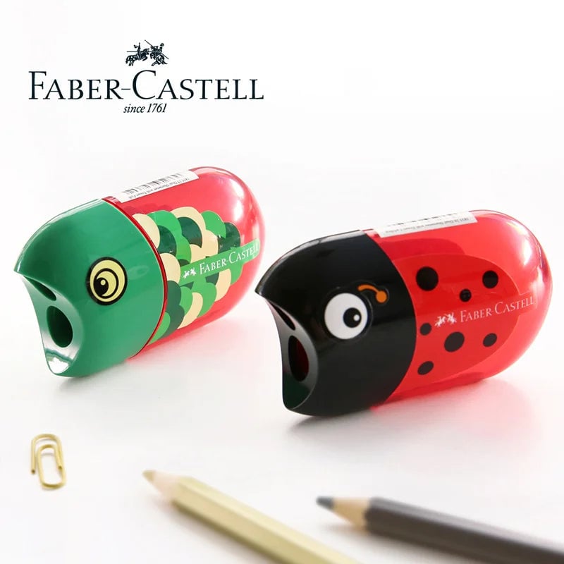 Faber Castell Double Hole Pencil Sharpener with Eraser Animal Design
